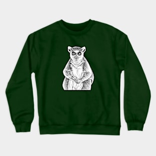 Ring-tailed lemur - ink illustration Crewneck Sweatshirt